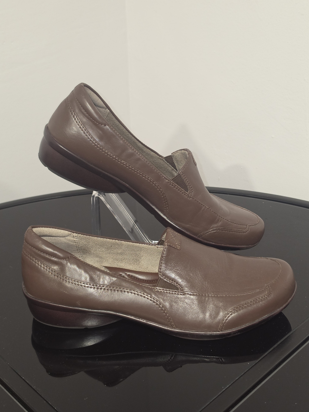 Naturalizer Channing Brown Leather Slip On Comfort Loafer Women's Size 9 1/2